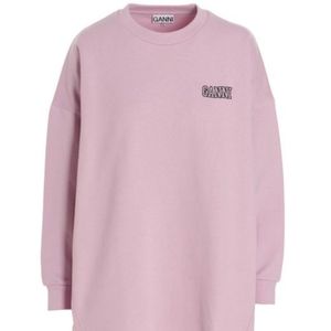 GANNI Software Isoli Organic Oversized Sweet Lilac Sweatshirt Womens Sz XXS / XS